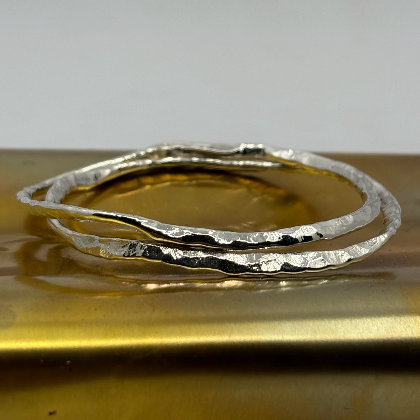 Spiral hammered bangle