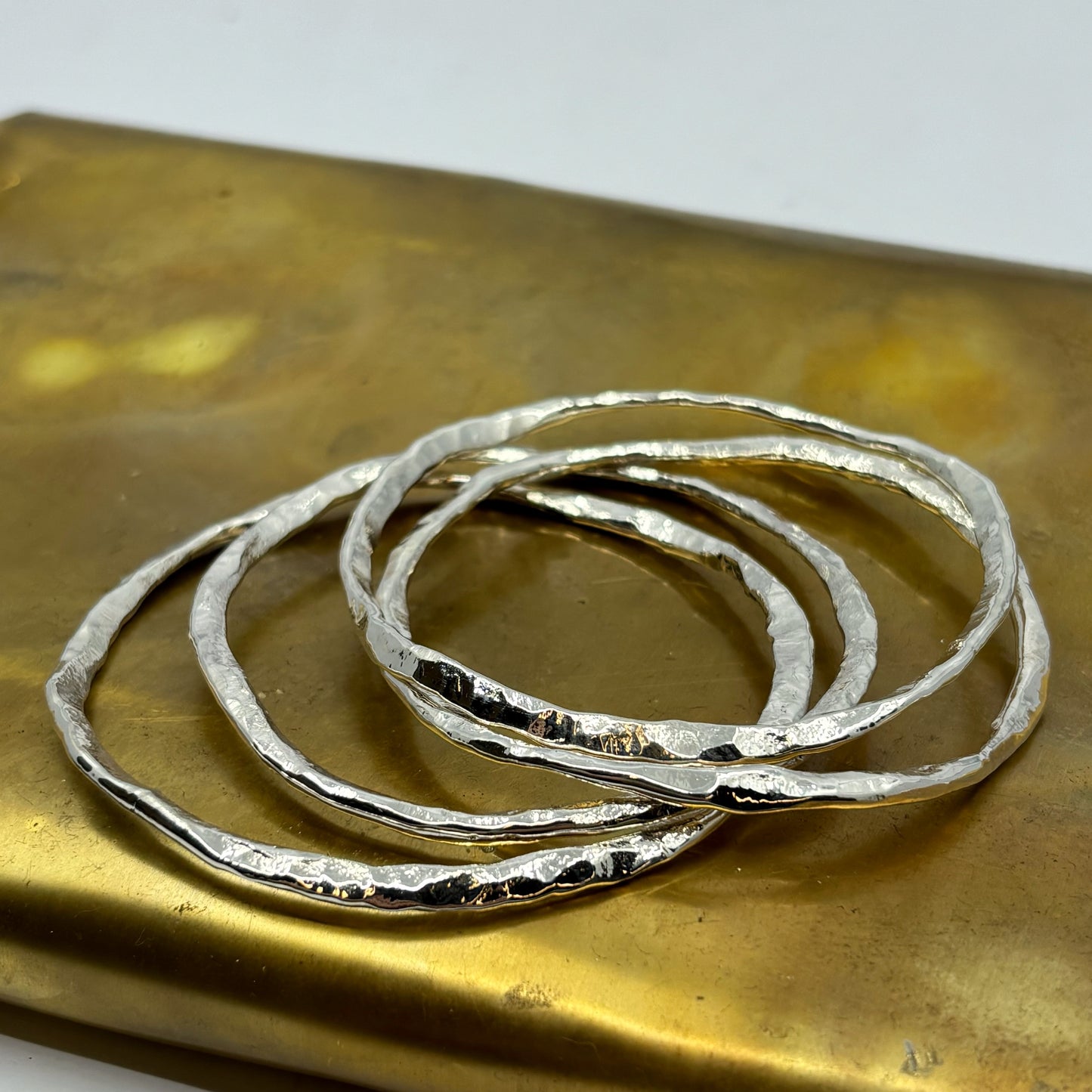 Spiral hammered bangle