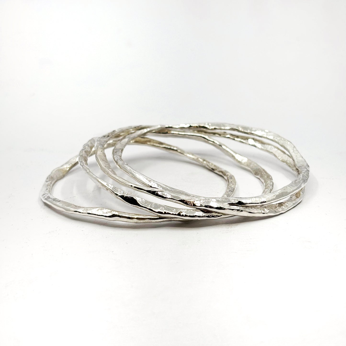Spiral hammered bangle
