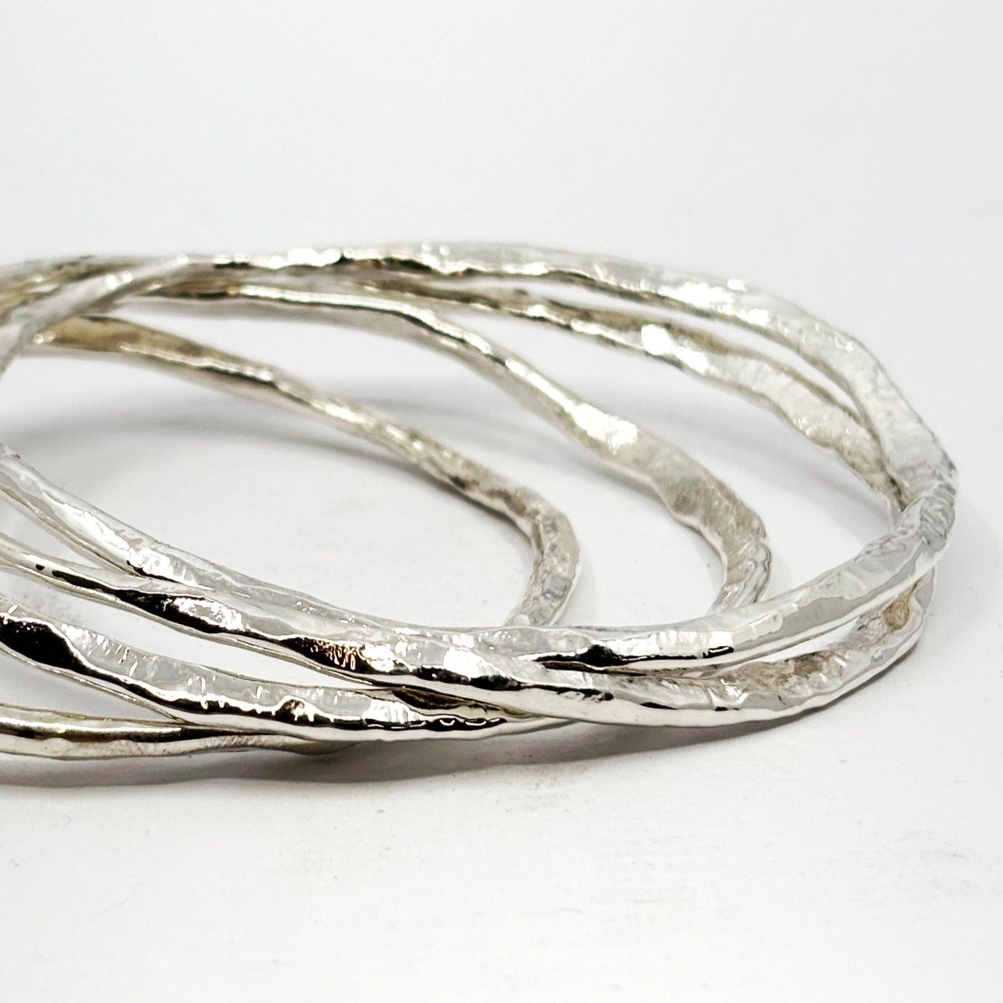 Spiral hammered bangle